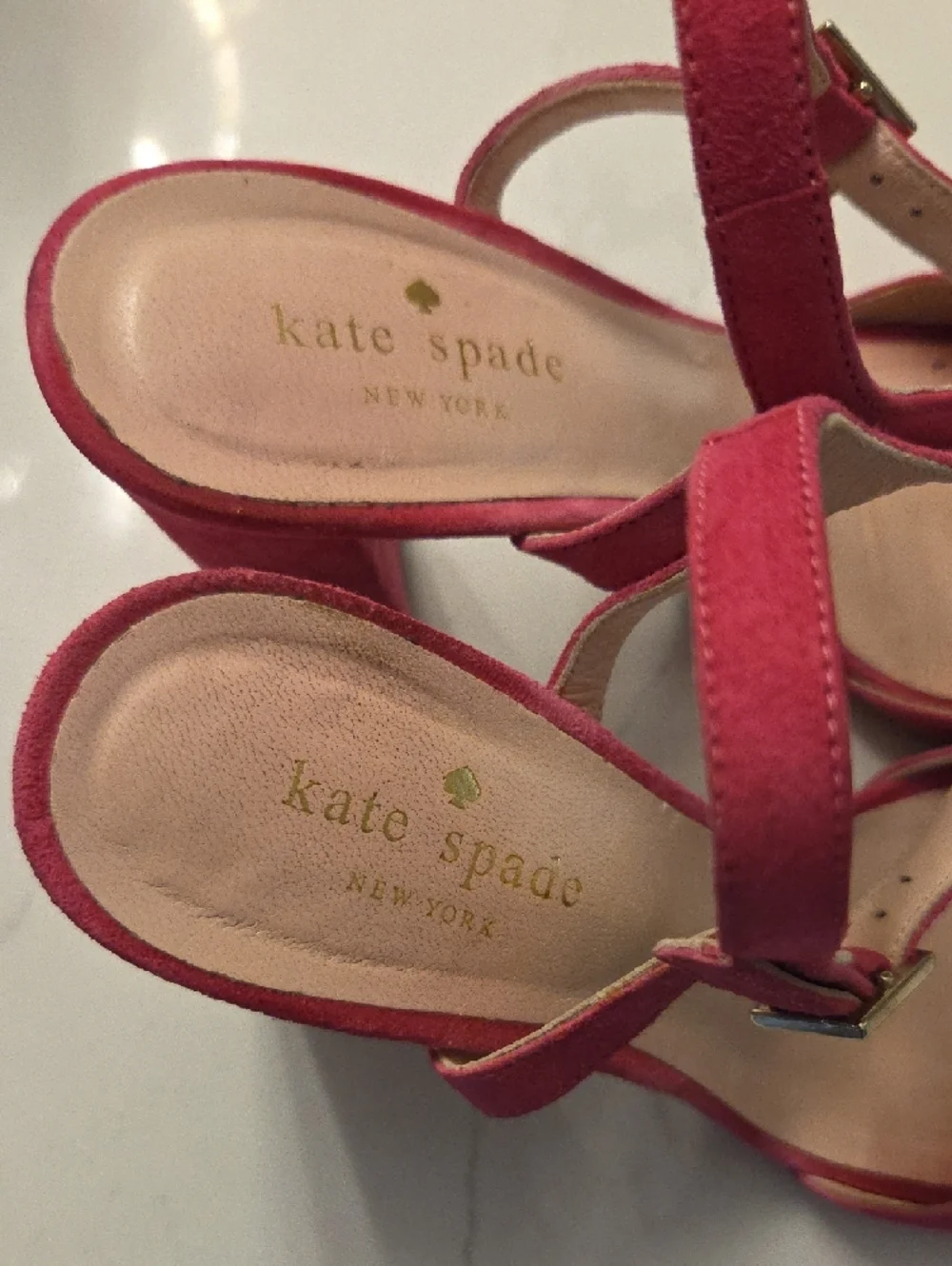 Kate‎ Spade Pink Slingback Heels with Black Bows
